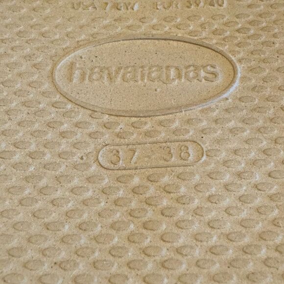 HAVAIANAS SIZE 10 TAN-MULTI STRIPE FLIP FLOP SANDALS Size 37/38 (6/7) - Picture 6 of 11